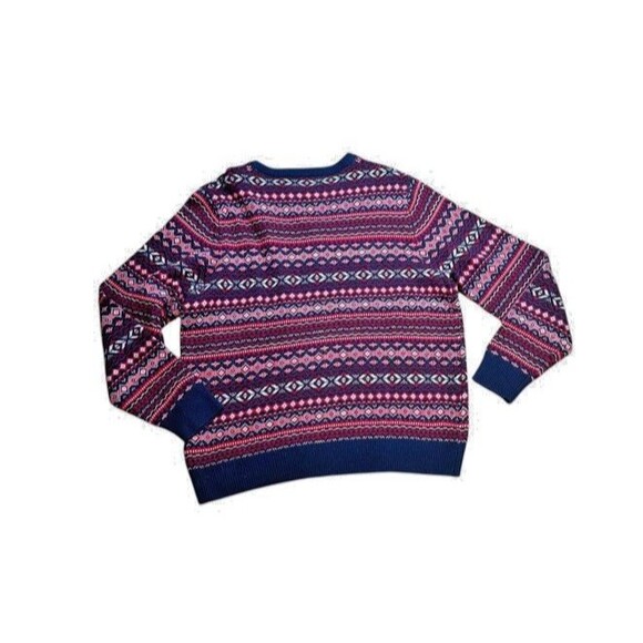 Vineyard Vines Fair Isle Sweater Men's Size Medium Red Blue Wool Alpaca Crewneck - Picture 4 of 7